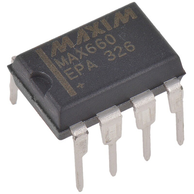 Maxim Integrated MAX660EPA+ Charge Pump, Regulator 100mA, -5.5 → -1.5 V, 80 kHz 8-Pin, PDIP