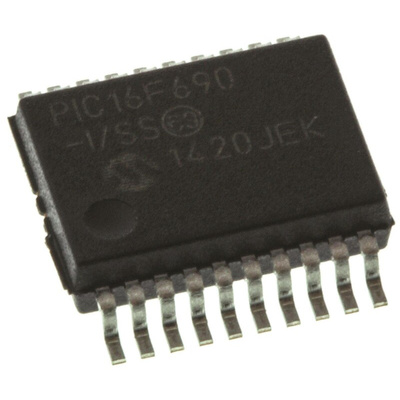 Microchip PIC16F690-I/SS, 8bit PIC Microcontroller, PIC16F, 20MHz, 4096 words Flash, 20-Pin SSOP