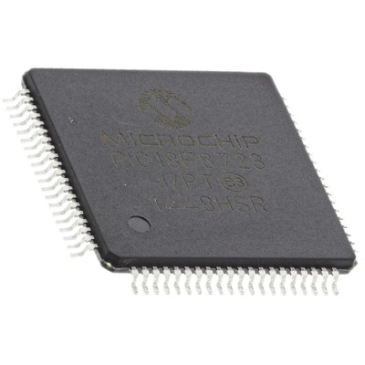 Microchip PIC18F8723-I/PT, 8bit PIC Microcontroller, PIC18F, 40MHz, 1.024 kB, 128 kB Flash, 80-Pin TQFP