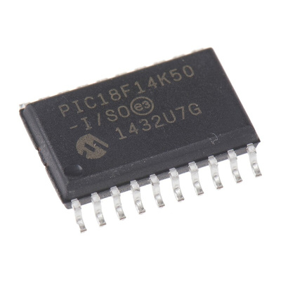 Microchip PIC18F14K50-I/SO, 8bit PIC Microcontroller, PIC18F, 48MHz, 16 kB, 256 B Flash, 20-Pin SOIC