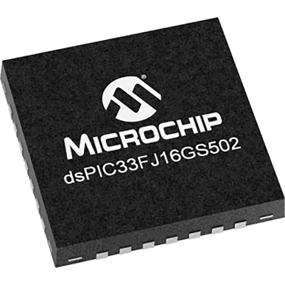 DSPIC33FJ16GS502-I/MM Microchip DSPIC, 16bit Digital Signal Processor 40MHz 16 kB Flash 28-Pin QFN