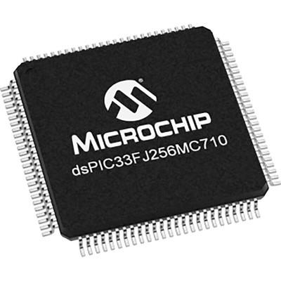 DSPIC33FJ256MC710-I/PF Microchip DSPIC33FJ256MC710, 16bit Digital Signal Processor 80MHz 256 kB Flash 100-Pin TQFP