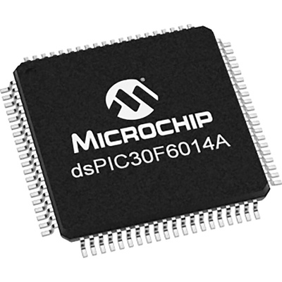 DSPIC30F6014A-20E/PF Microchip DSPIC30F6014A, 16bit Digital Signal Processor 120MHz 144 kB Flash 64-Pin TQFP