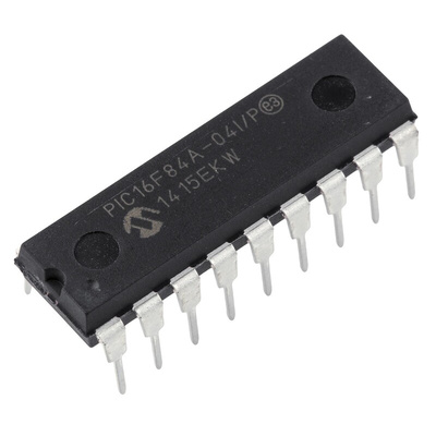 Microchip PIC16F84A-04I/P, 8bit PIC Microcontroller, PIC16F, 4MHz, 1024 x 14 words, 64 x 14 words Flash, 18-Pin PDIP
