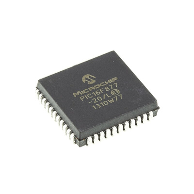 Microchip PIC16F877-20/L, 8bit PIC Microcontroller, PIC16F, 20MHz, 256 x 8 words, 8K x 14 words Flash, 44-Pin PLCC