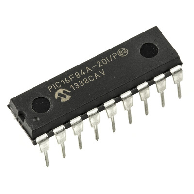 Microchip PIC16F84A-20I/P, 8bit PIC Microcontroller, PIC16F, 20MHz, 1024 x 14 words, 64 x 14 words Flash, 18-Pin PDIP