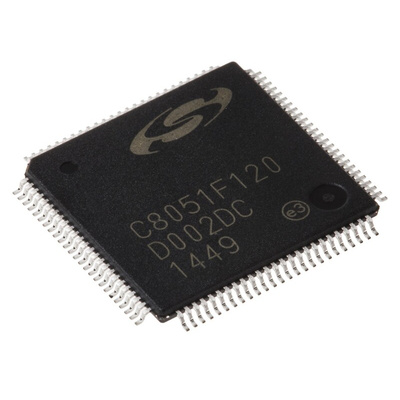 Silicon Labs C8051F120-GQ, 8bit 8051 Microcontroller, C8051F, 100MHz, 128 kB Flash, 100-Pin TQFP