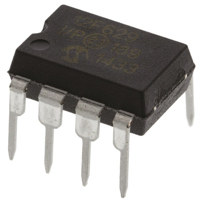 Microchip PIC12F629-I/P, 8bit PIC Microcontroller, PIC12F, 20MHz, 128 B, 1024 x 14 words Flash, 8-Pin PDIP