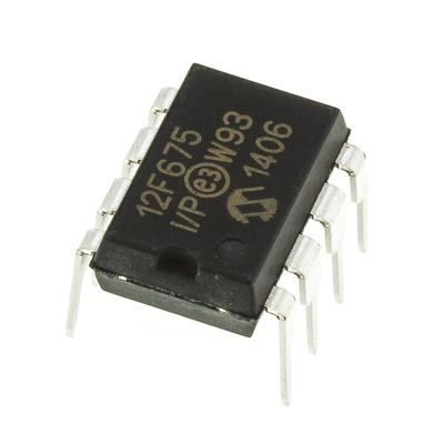 Microchip PIC12F675-I/P, 8bit PIC Microcontroller, PIC12F, 20MHz, 1024 x 14 words, 128 B Flash, 8-Pin PDIP