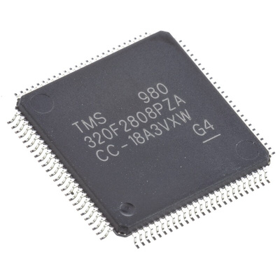 TMS320F2808PZA Texas Instruments, 32bit Digital Signal Processor 100MHz 128 kB Flash 100-Pin LQFP