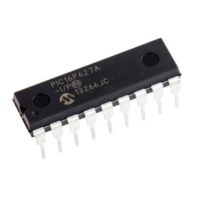 Microchip PIC16F627A-I/P, 8bit PIC Microcontroller, PIC16F, 20MHz, 1024 x 14 words, 128 B Flash, 18-Pin PDIP