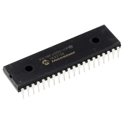 Microchip PIC18F4550-I/P, 8bit PIC Microcontroller, PIC18F, 48MHz, 32 kB, 256 B Flash, 40-Pin PDIP