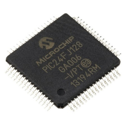 Microchip PIC24FJ128GA006-I/PT, 16bit PIC Microcontroller, PIC24FJ, 32MHz, 128 kB Flash, 64-Pin TQFP