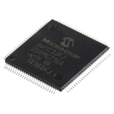 dsPIC33FJ256MC710A-I/PF Microchip, 16bit Digital Signal Processor 40MIPS 256 kB Flash 100-Pin TQFP