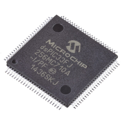 dsPIC33FJ256MC710A-I/PF Microchip, 16bit Digital Signal Processor 40MIPS 256 kB Flash 100-Pin TQFP