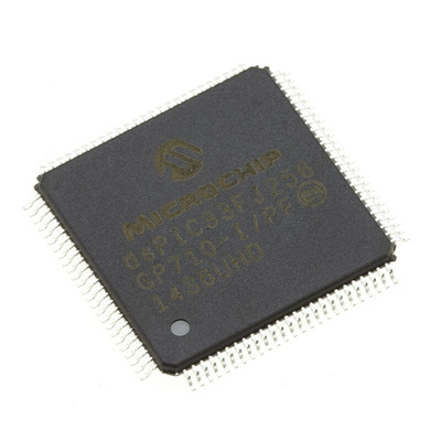 DSPIC33FJ256GP710-I/PF Microchip, 16bit Digital Signal Processor 40MIPS 256 kB Flash 100-Pin TQFP