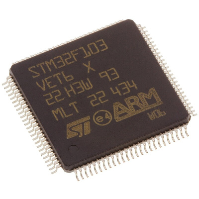 STMicroelectronics STM32F103VET6, 32bit ARM Cortex M3 Microcontroller, STM32F, 72MHz, 512 kB Flash, 100-Pin LQFP