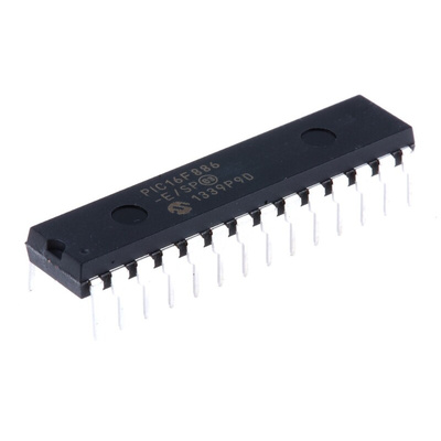 Microchip PIC16F886-E/SP, 8bit PIC Microcontroller, PIC16F, 20MHz, 256 B, 8192 x 14 words Flash, 28-Pin SPDIP