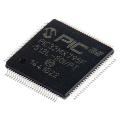 Microchip PIC32MX795F512L-80I/PT, 32bit PIC Microcontroller, PIC32MX, 80MHz, 12 kB, 512 kB Flash, 100-Pin TQFP