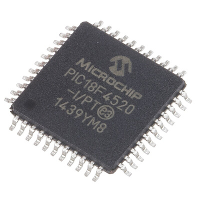 Microchip PIC18F4520-I/PT, 8bit PIC Microcontroller, PIC18F, 40MHz, 32 kB, 256 B Flash, 44-Pin TQFP