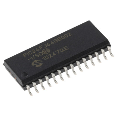 Microchip PIC24FJ64GB002-I/SO, 16bit PIC Microcontroller, PIC24FJ, 32MHz, 64 kB Flash, 28-Pin SOIC