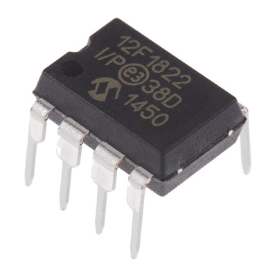 Microchip PIC12F1822-I/P, 8bit PIC Microcontroller, PIC12F, 32MHz, 2K x 14 words, 256 B Flash, 8-Pin PDIP