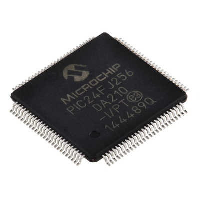 Microchip PIC24FJ256DA210-I/PT, 16bit PIC Microcontroller, PIC24FJ, 32MHz, 256 kB Flash, 100-Pin TQFP