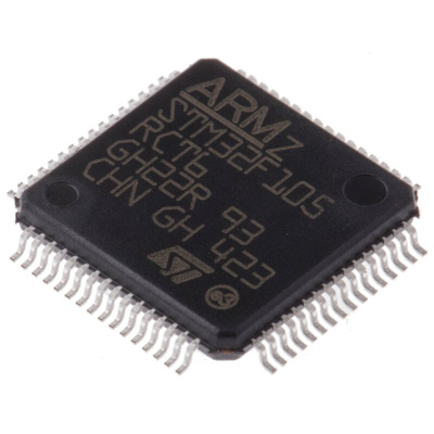 STMicroelectronics STM32F105RCT6, 32bit ARM Cortex M3 Microcontroller, STM32F1, 72MHz, 256 kB Flash, 64-Pin LQFP