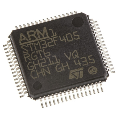 STMicroelectronics STM32F405RGT6, 32bit ARM Cortex M4 Microcontroller, STM32F4, 168MHz, 1.024 MB Flash, 64-Pin LQFP