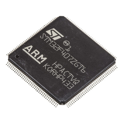 STMicroelectronics STM32F407ZGT6, 32bit ARM Cortex M4 Microcontroller, STM32F4, 168MHz, 1.024 MB Flash, 144-Pin LQFP