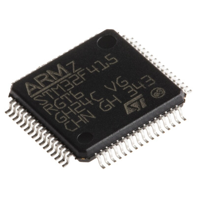 STMicroelectronics STM32F415RGT6, 32bit ARM Cortex M4 Microcontroller, STM32F4, 168MHz, 1.024 MB Flash, 64-Pin LQFP