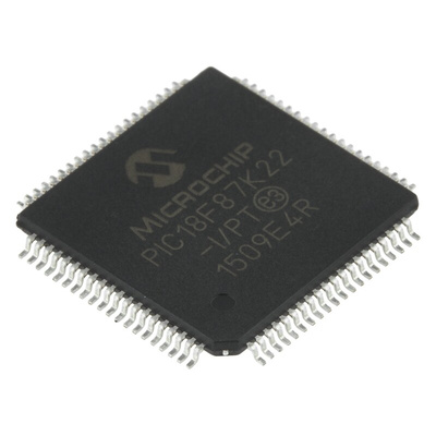 Microchip PIC18F87K22-I/PT, 8bit PIC Microcontroller, PIC18F, 64MHz, 1 kB, 128 kB Flash, 80-Pin TQFP