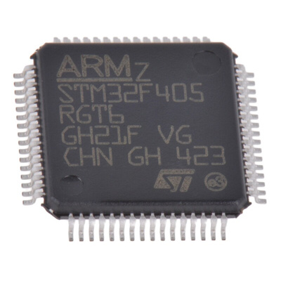 STMicroelectronics STM32F405RGT6TR, 32bit ARM Cortex M4 Microcontroller, STM32F4, 168MHz, 1.024 MB Flash, 64-Pin LQFP