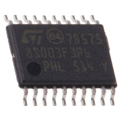STMicroelectronics STM8S003F3P6, 8bit STM8 Microcontroller, STM8S, 16MHz, 8 kB Flash, 20-Pin TSSOP