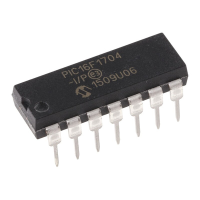 Microchip PIC16F1704-I/P, 8bit PIC Microcontroller, PIC16F, 32MHz, 4096 words Flash, 14-Pin PDIP