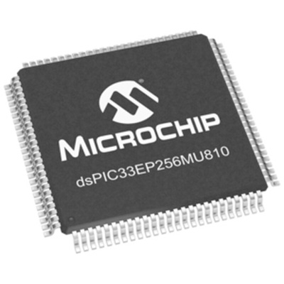 dsPIC33EP256MU810-I/PF Microchip, 16bit Digital Signal Processor 60MHz 280 kB Flash 100-Pin TQFP