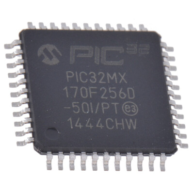 Microchip PIC32MX170F256D-50I/PT, 32bit PIC Microcontroller, PIC32MX, 50MHz, 64 kB Flash, 44-Pin TQFP