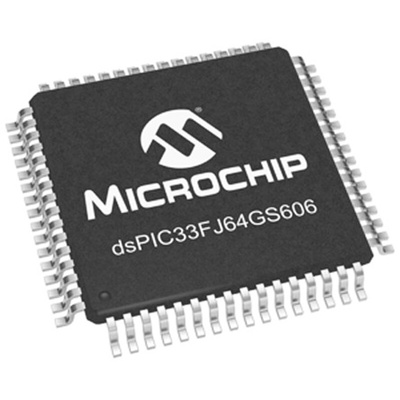 DSPIC33FJ64GS606-50I/PT Microchip, 16bit Digital Signal Processor 50MHz 64 kB Flash 64-Pin TQFP