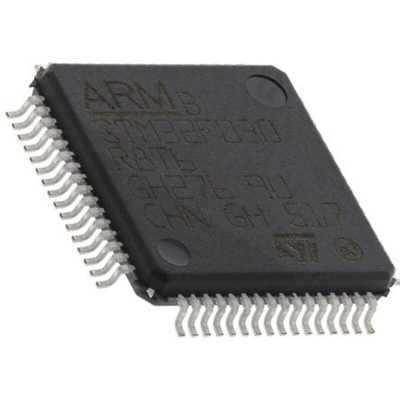 STMicroelectronics STM32F072RBT6, 32bit ARM Cortex M0 Microcontroller, STM32F0, 48MHz, 64 kB, 128 kB Flash, 64-Pin LQFP