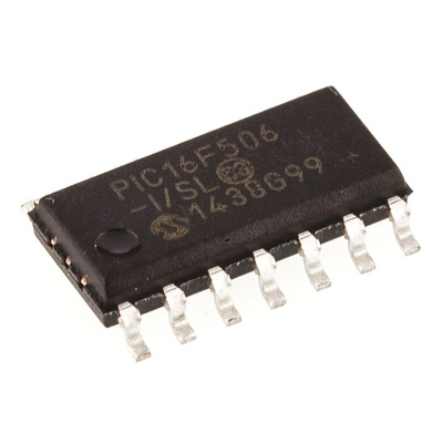 Microchip PIC16F506-I/SL, 8bit PIC Microcontroller, PIC16F, 20MHz, 1024 words Flash, 14-Pin SOIC