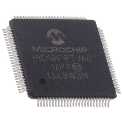 Microchip PIC18F97J60-I/PT, 8bit PIC Microcontroller, PIC18F, 41.667MHz, 128 kB Flash, 100-Pin TQFP
