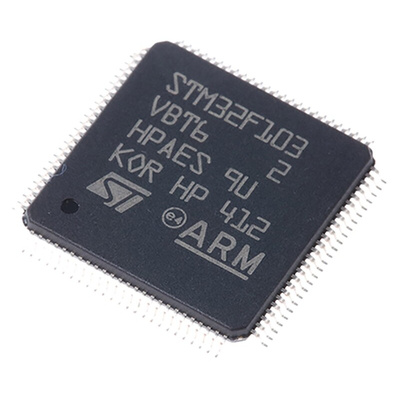STMicroelectronics STM32F103VBT6, 32bit ARM Cortex M3 Microcontroller, STM32F1, 72MHz, 128 kB Flash, 100-Pin LQFP