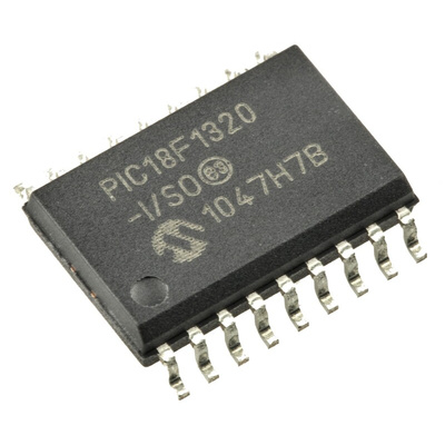 Microchip PIC18F1320-I/SO, 8bit PIC Microcontroller, PIC18F, 40MHz, 8 kB, 256 B Flash, 18-Pin SOIC