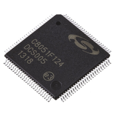Silicon Labs C8051F124-GQ, 8bit 8051 Microcontroller, C8051F, 50MHz, 128 kB Flash, 100-Pin TQFP