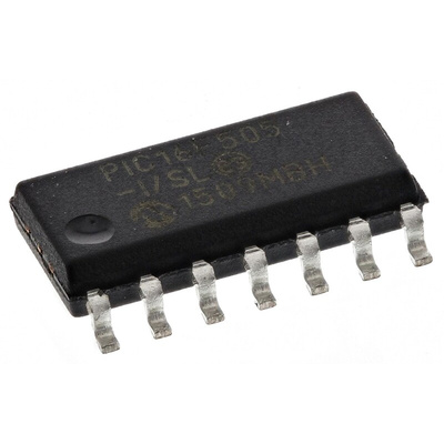 Microchip PIC16F505-I/SL, 8bit PIC Microcontroller, PIC16F, 20MHz, 1K Flash, 14-Pin SOIC