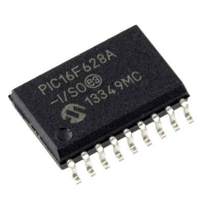 Microchip PIC16F628A-I/SO, 8bit PIC Microcontroller, PIC16F, 20MHz, 128 B, 2048 x 14 words Flash, 18-Pin SOIC
