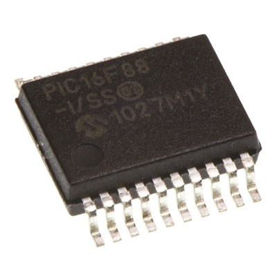 Microchip PIC16F88-I/SS, 8bit PIC Microcontroller, PIC16F, 20MHz, 7.168 kB, 256 B Flash, 20-Pin SSOP
