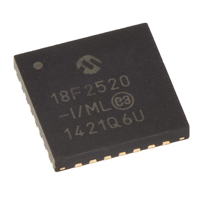 Microchip PIC18F2520-I/ML, 8bit PIC Microcontroller, PIC18F, 40MHz, 32 kB, 256 B Flash, 28-Pin QFN