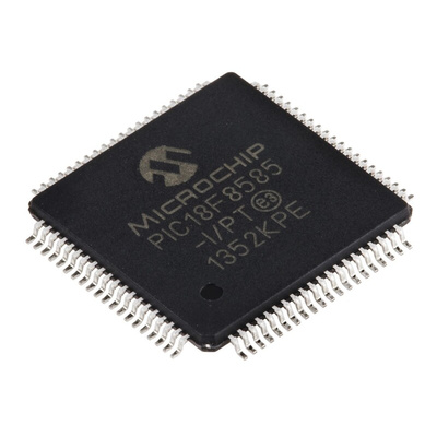 Microchip PIC18F8585-I/PT, 8bit PIC Microcontroller, PIC18F, 40MHz, 1.024 kB, 48 kB Flash, 80-Pin TQFP