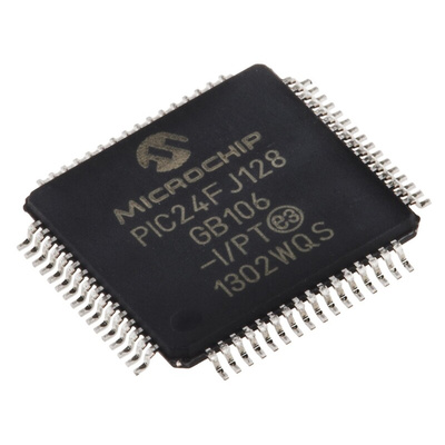 Microchip PIC24FJ128GB106-I/PT, 16bit PIC Microcontroller, PIC24FJ, 32MHz, 128 kB Flash, 64-Pin TQFP